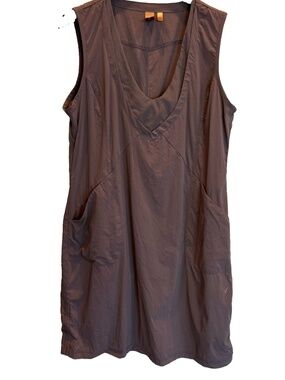 Indyeva Womens Liike Hiking Travel Dress Taupe Sleeveless Outdoors Athleisure XL
